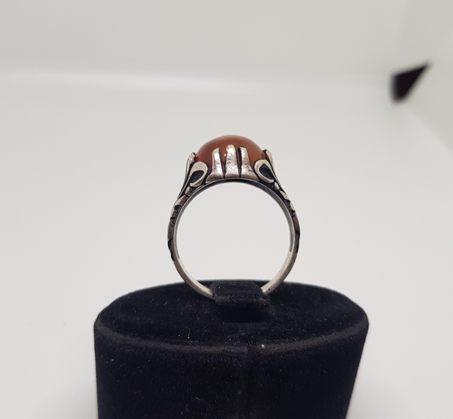 KAPLAN GÖZÜ TAŞLI GÜMÜŞ YÜZÜK