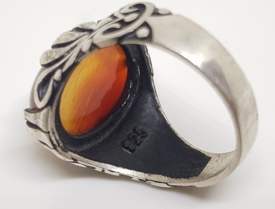 KAPLAN GÖZÜ TAŞLI GÜMÜŞ YÜZÜK