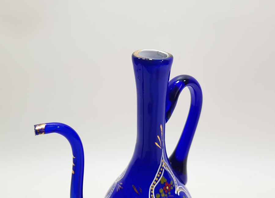 ÜFLEME CAMDAN MAMUL SANATÇI İMZALI EL BOYAMA ÖZEL YAPIM ANTİKA ZEMZEMLİK