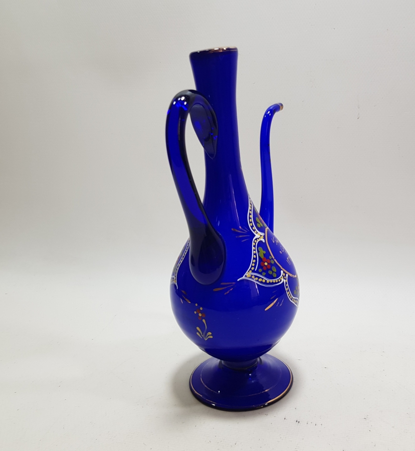 ÜFLEME CAMDAN MAMUL SANATÇI İMZALI EL BOYAMA ÖZEL YAPIM ANTİKA ZEMZEMLİK