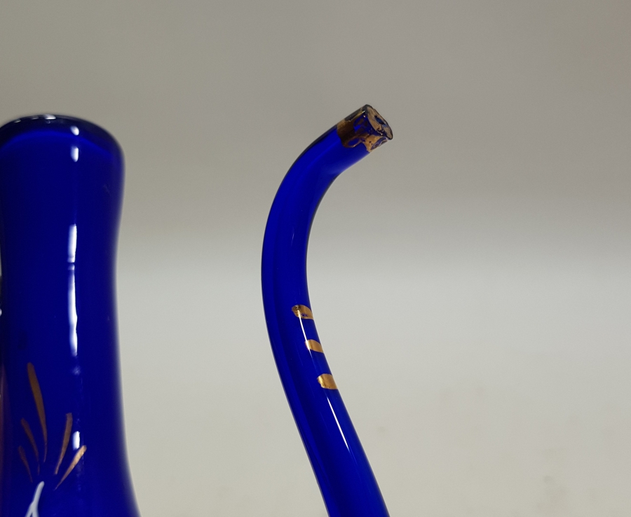 ÜFLEME CAMDAN MAMUL SANATÇI İMZALI EL BOYAMA ÖZEL YAPIM ANTİKA ZEMZEMLİK