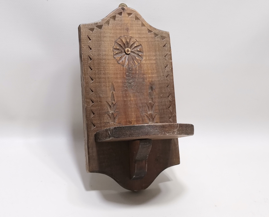 EL OYMA İŞÇİLİKLİ ANTİKA AHŞAP LAMBALIK