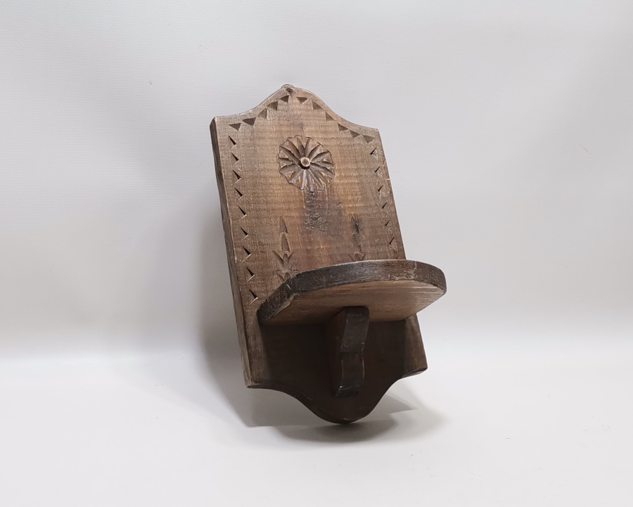 EL OYMA İŞÇİLİKLİ ANTİKA AHŞAP LAMBALIK