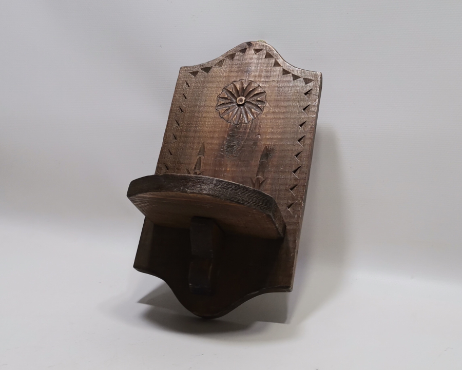 EL OYMA İŞÇİLİKLİ ANTİKA AHŞAP LAMBALIK