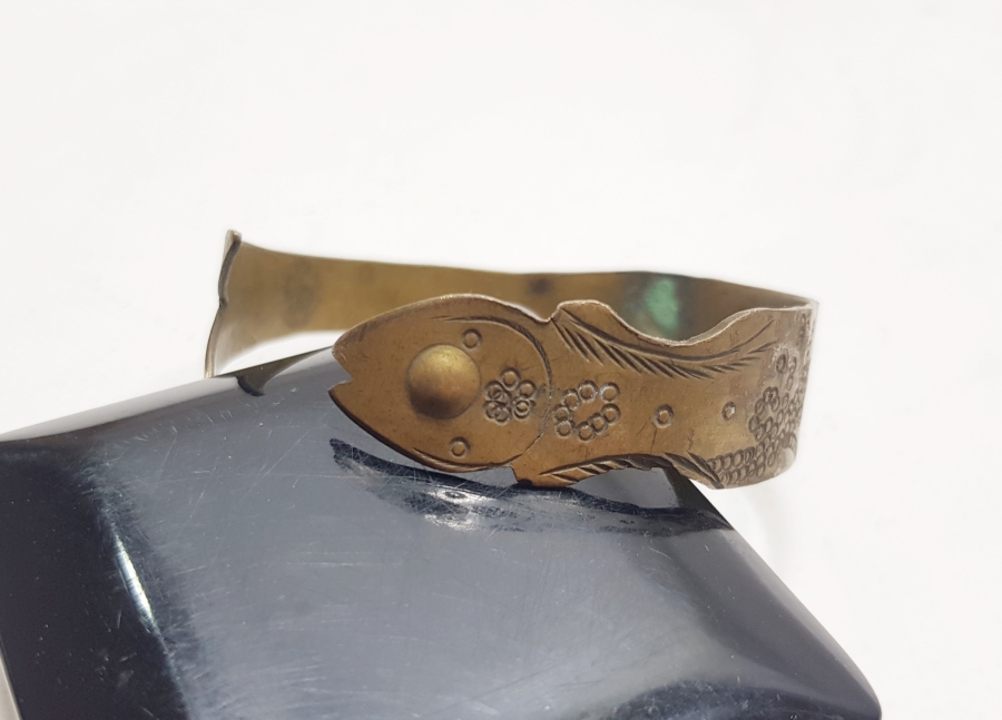 BALIK FORMUNDA YAPILMIŞ OSMANLI DÖNEMİ EL YAPIMI ROMATİZMA BİLEZİĞİ