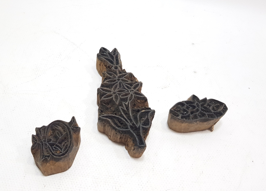 OSMANLI DÖNEMİ EL OYMA 3 ADET TOKAT İŞİ AHŞAP BASKI KALIBI