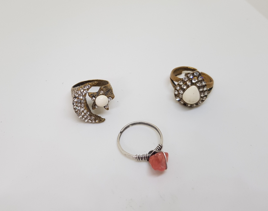 LÜLE TAŞLI 3 ADET BİJUTERİ YÜZÜK