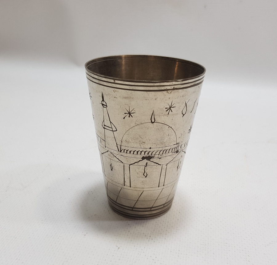 MEDİNE-İ MÜNEVVERE YADİGARI KALEM İŞÇİLİKLİ OSMANLI DÖNEMİ ZEMZEM BARDAĞI