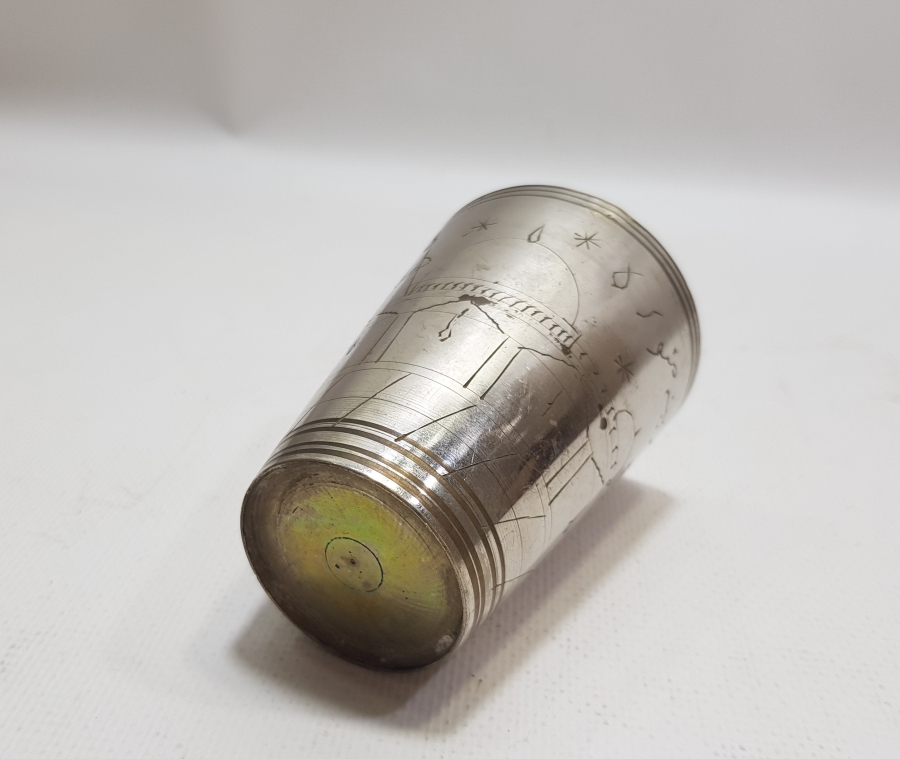 MEDİNE-İ MÜNEVVERE YADİGARI KALEM İŞÇİLİKLİ OSMANLI DÖNEMİ ZEMZEM BARDAĞI