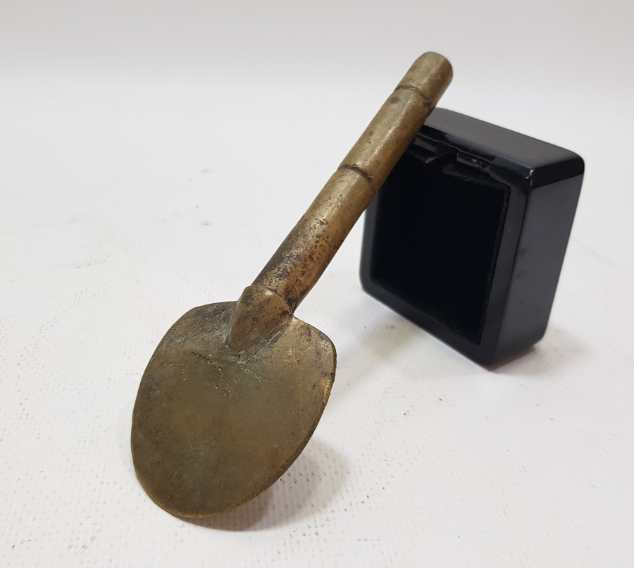 ÜZERİ OSMANLICA YAZILI ÇOK NADİR MÜHÜR FORMUNDA YAPILMIŞ DONDURMA KAŞIĞI