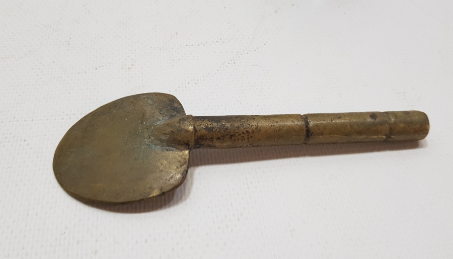 ÜZERİ OSMANLICA YAZILI ÇOK NADİR MÜHÜR FORMUNDA YAPILMIŞ DONDURMA KAŞIĞI