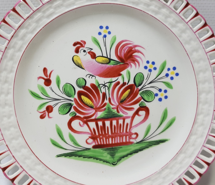 OSMANLI DÖNEMİ HOROZLU PORSELEN TABAK