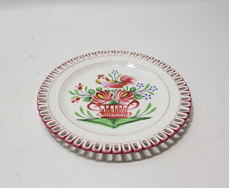 OSMANLI DÖNEMİ HOROZLU PORSELEN TABAK