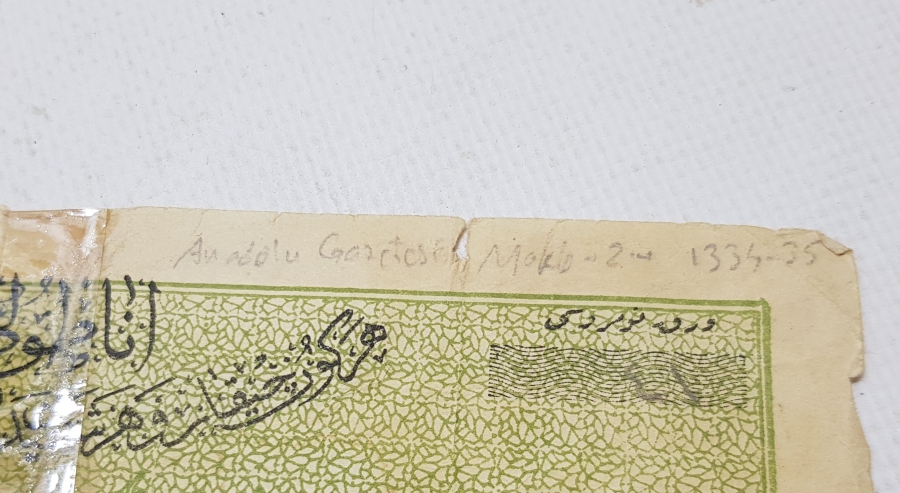 OSMANLICA ANADOLU GAZETESİ MAKBUZU