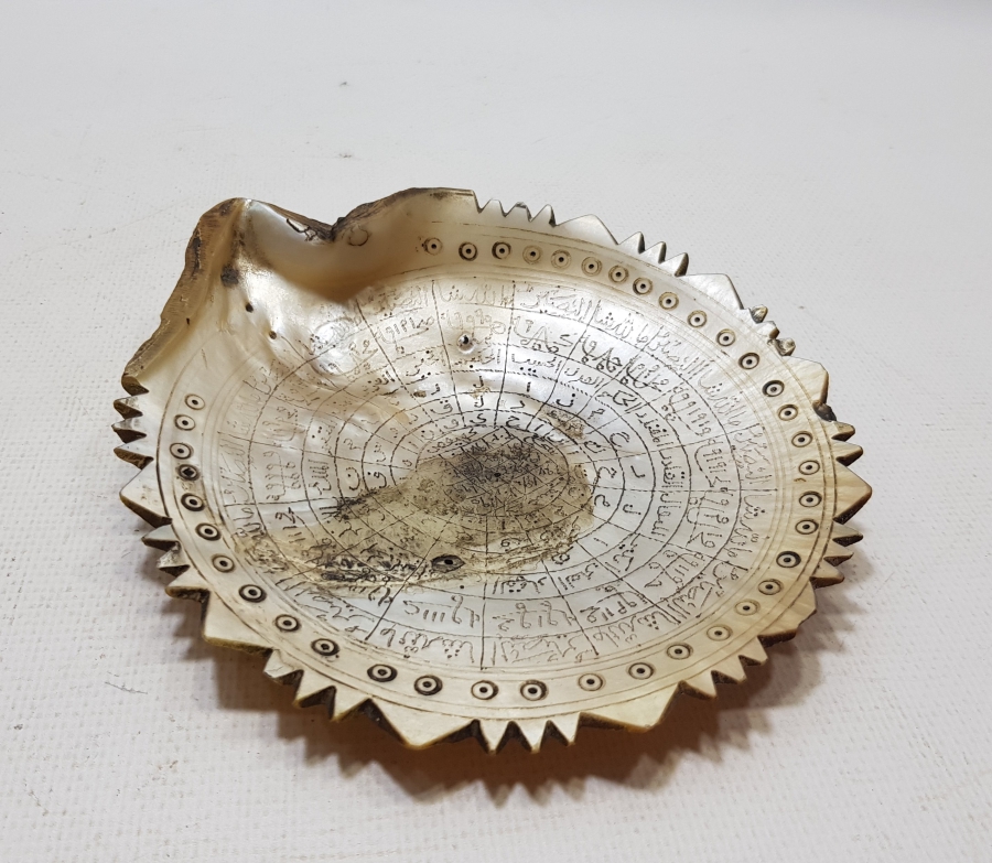 OSMANLI DÖNEMİ TILSIMLI DENİZ KABUĞU ŞİFA TASI