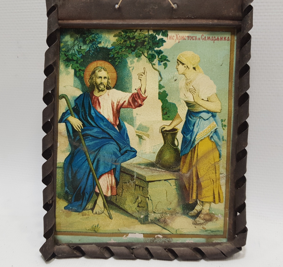 OSMANLI DÖNEMİ RUM İŞİ TENEKE İKONA