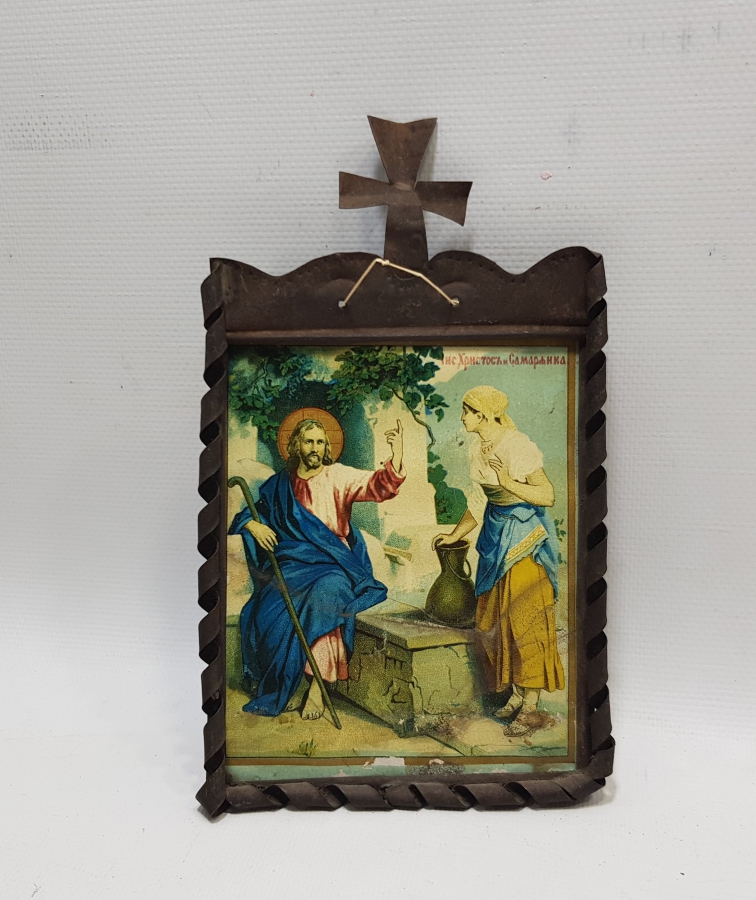 OSMANLI DÖNEMİ RUM İŞİ TENEKE İKONA