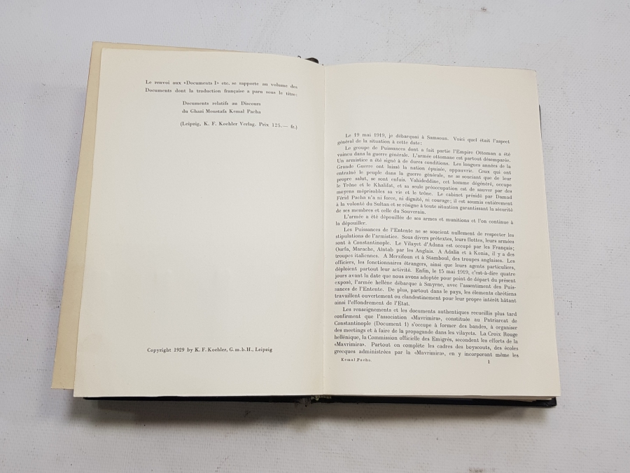 1927 TARİHLİ ÇOK NADİR FRANSIZCA NUTUK