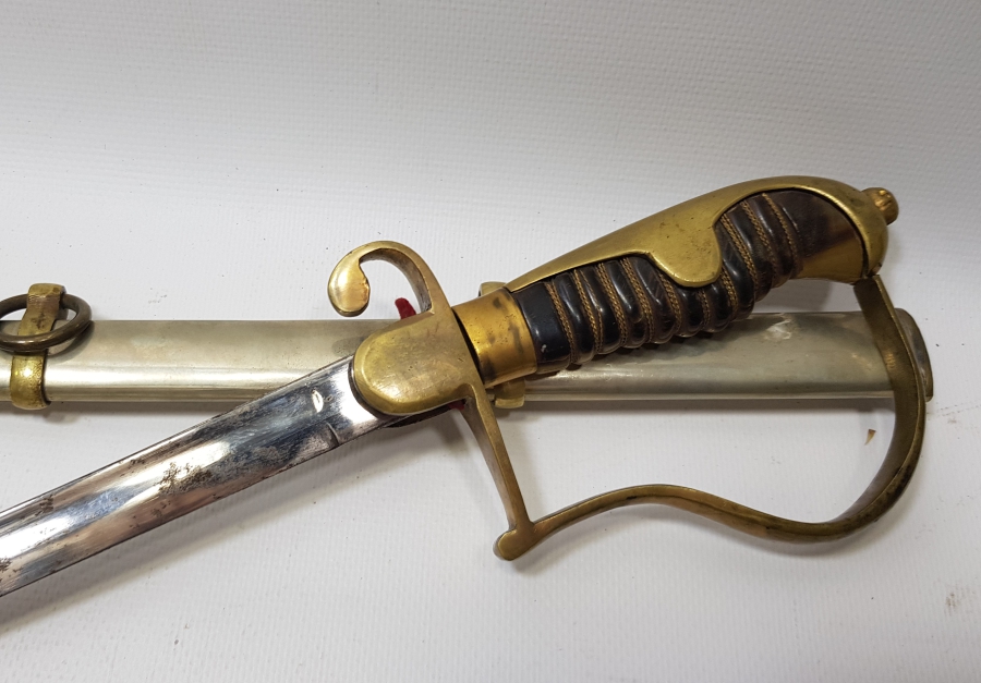 1. DÜNYA SAVAŞI DÖNEMİ BOYNUZ SAPLI VE AY YILDIZLI OSMANLI HAFİF SÜVARİ KILICI