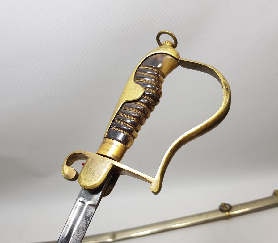 1. DÜNYA SAVAŞI DÖNEMİ BOYNUZ SAPLI VE AY YILDIZLI OSMANLI HAFİF SÜVARİ KILICI