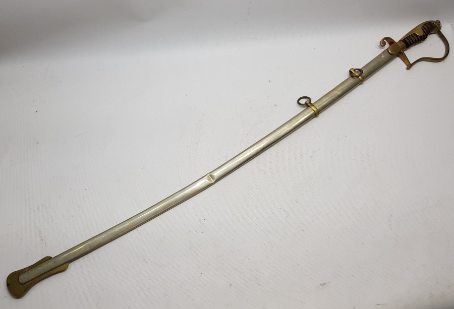 1. DÜNYA SAVAŞI DÖNEMİ BOYNUZ SAPLI VE AY YILDIZLI OSMANLI HAFİF SÜVARİ KILICI