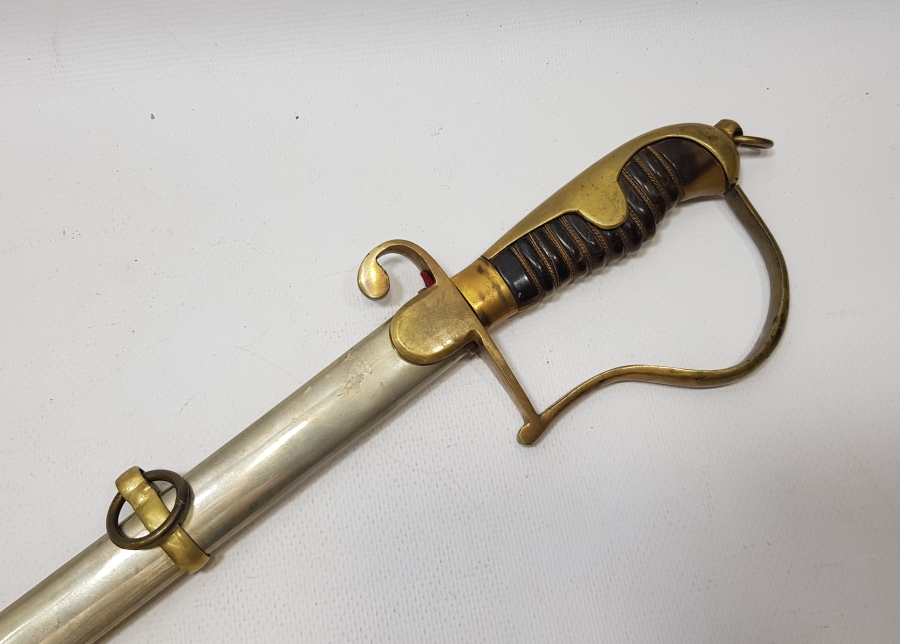 1. DÜNYA SAVAŞI DÖNEMİ BOYNUZ SAPLI VE AY YILDIZLI OSMANLI HAFİF SÜVARİ KILICI