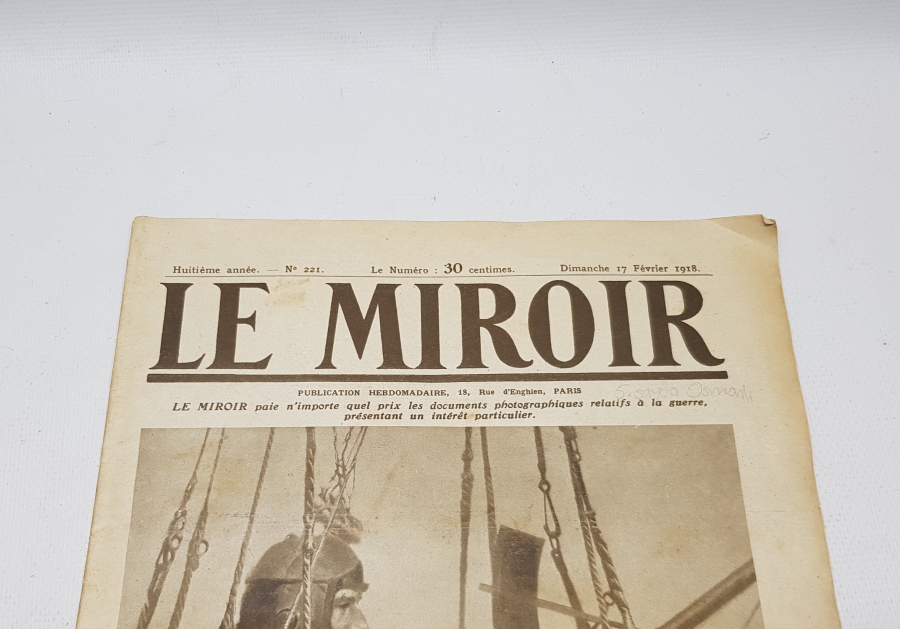 1. DÜNYA SAVAŞI 1918 TARİHLİ LE MİROİR DERGİSİ