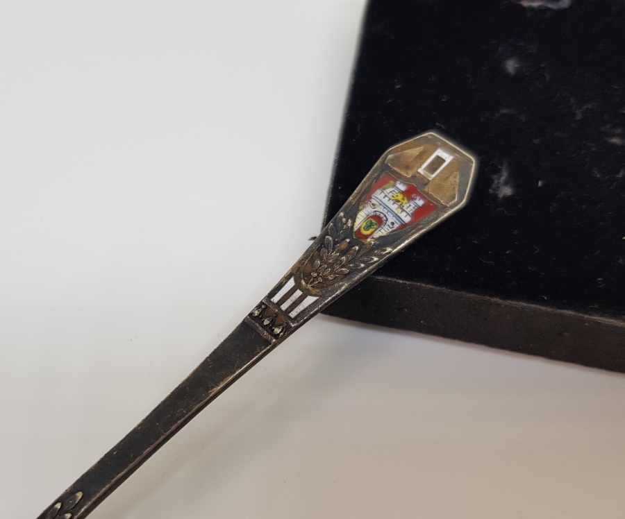 HANNOVER TİYATRO BİNASI GÖRSELLİ MİNELİ GÜMÜŞ ÇAY KAŞIĞI