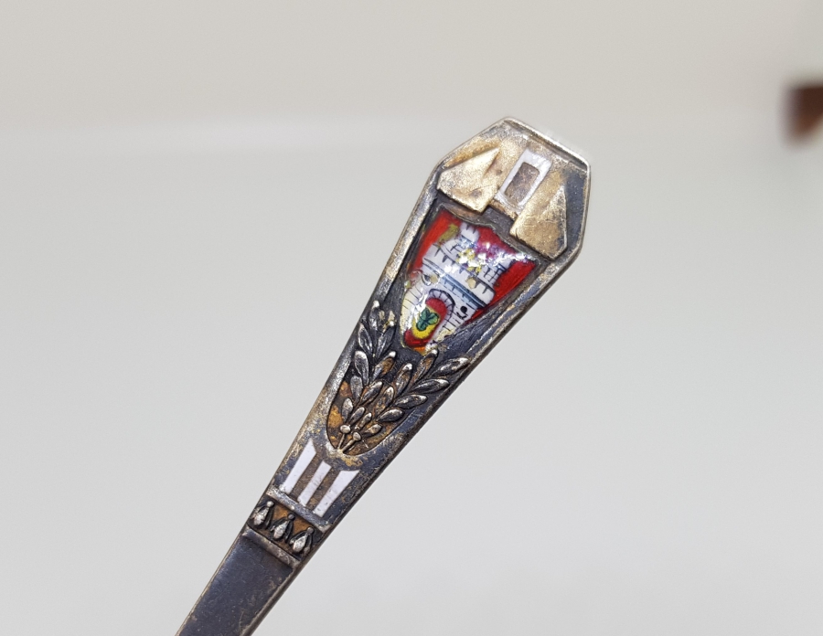 HANNOVER TİYATRO BİNASI GÖRSELLİ MİNELİ GÜMÜŞ ÇAY KAŞIĞI