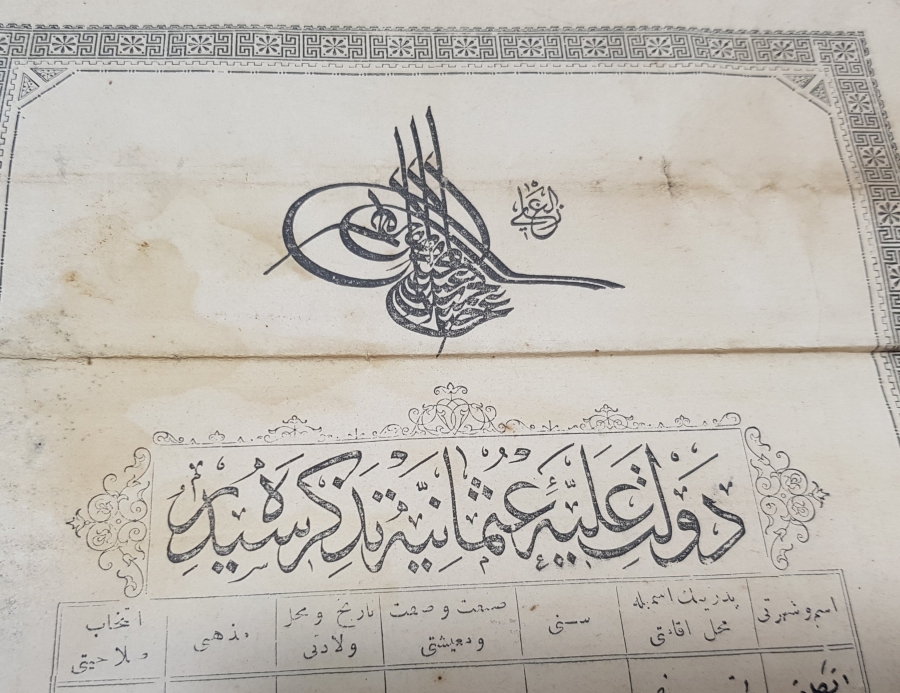 OSMANLI DÖNEMİ NÜFUS KAĞIDI