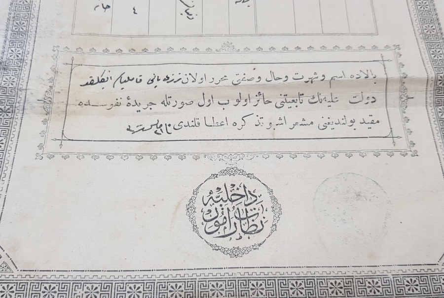 OSMANLI DÖNEMİ NÜFUS KAĞIDI