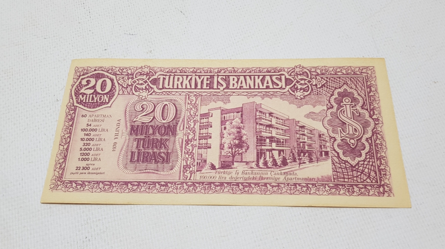 1970 TÜRKİYE İŞBANKASI PARA BENZERİ İKRAMİYE PLANI
