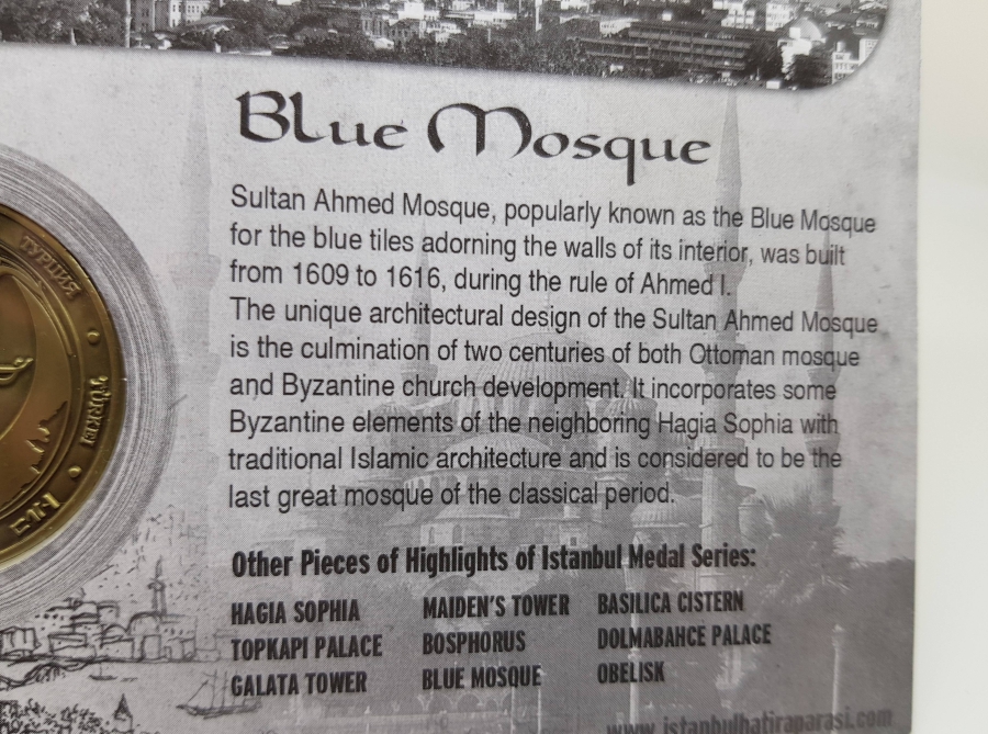 SULTANAHMET CAMİİ HATIRA MADALYON
