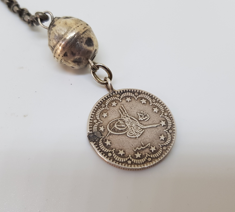 OSMANLI PARALI GÜMÜŞ TESPİH PÜSKÜLÜ