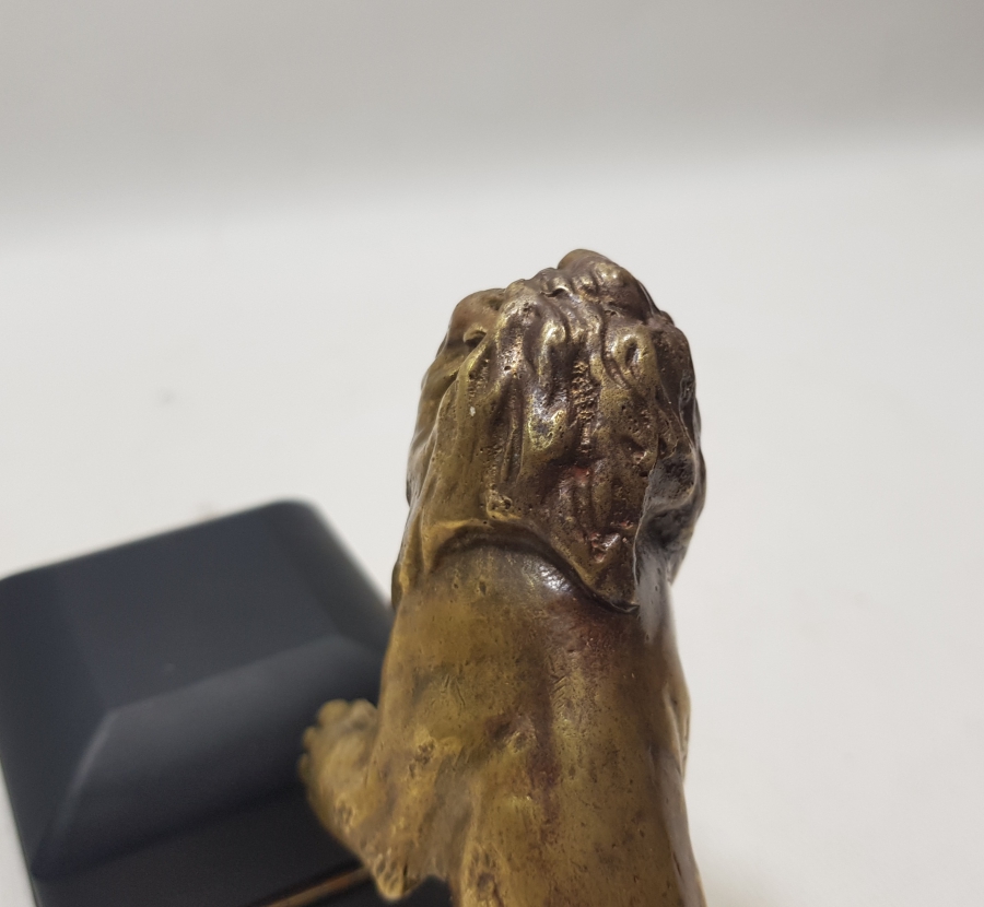 SANATÇI İMZALI 1900 BAŞLARI BRONZ ASLAN FİGÜRÜ