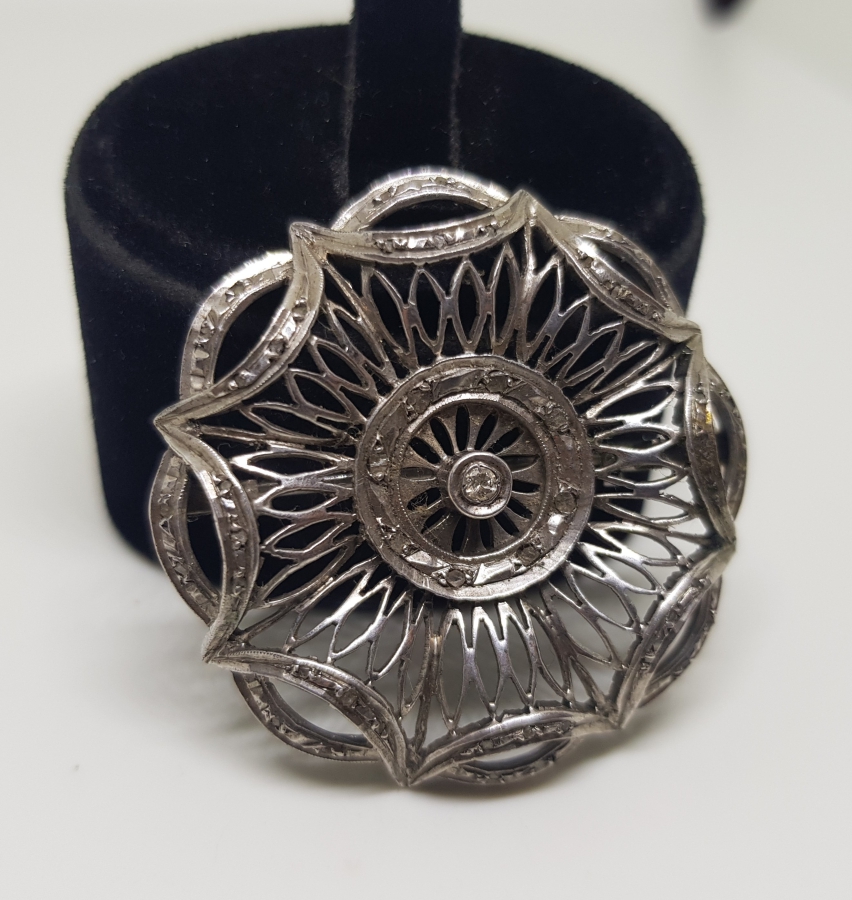 OSMANLI DÖNEMİ ELMAS VE PIRLANTA TAŞLI BROŞ