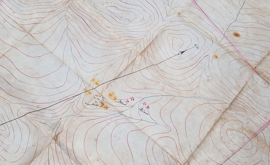 OSMANLI DÖNEMİ EL ÇİZİMİ ÇOK NADİR DEV BOY BALIKESİR İLE İLGİLİ MADEN HARİTASI