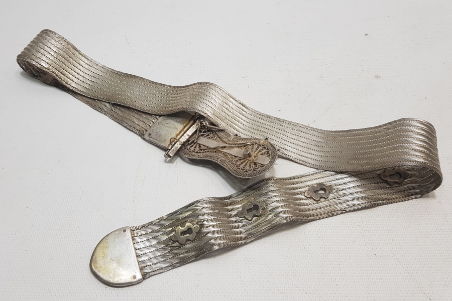 HER PARÇASI TUĞRALI VE DAMGALI TRABZON İŞİ HASIR ÖRME GELİN KEMERİ