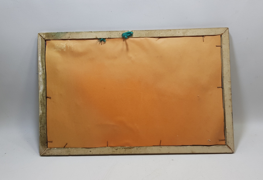 ORİJİNAL ÇERÇEVESİNDE CAMALTI EL BOYAMA ANTİKA HAT LEVHA