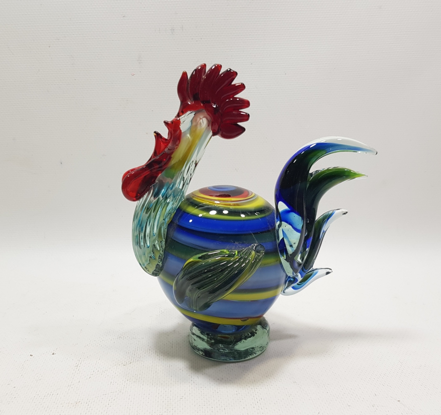 ANTİKA MURANO HOROZ FİGÜRÜ