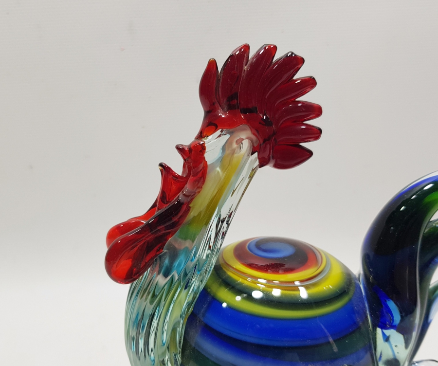 ANTİKA MURANO HOROZ FİGÜRÜ