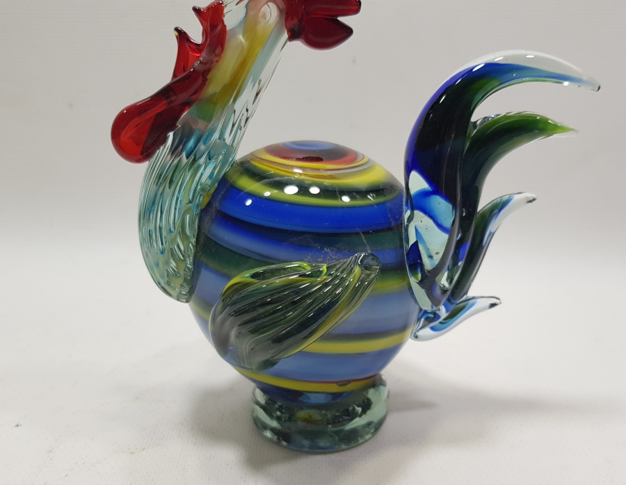 ANTİKA MURANO HOROZ FİGÜRÜ