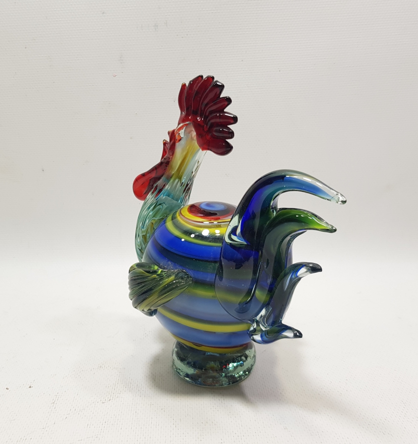 ANTİKA MURANO HOROZ FİGÜRÜ