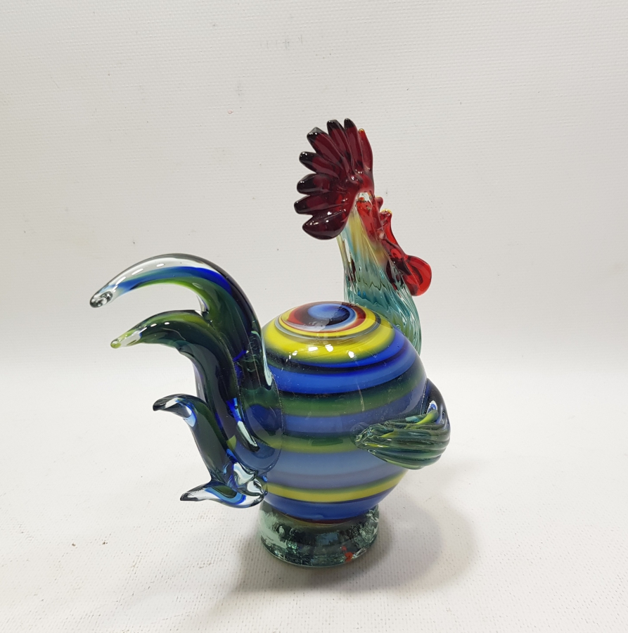 ANTİKA MURANO HOROZ FİGÜRÜ