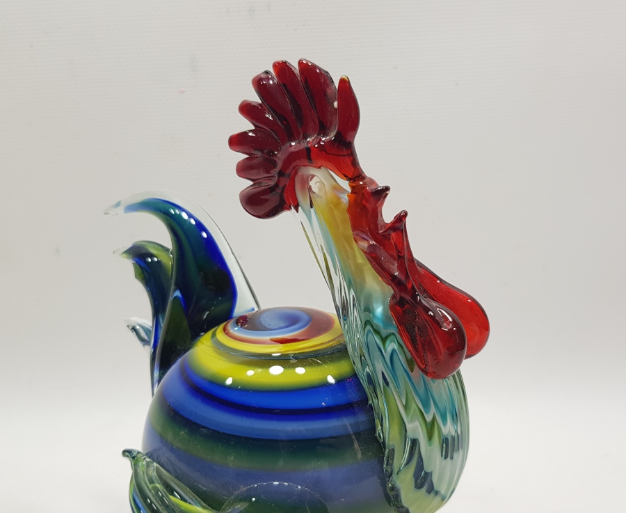 ANTİKA MURANO HOROZ FİGÜRÜ