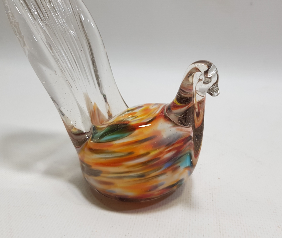 ÜFLEME CAMDAN MAMUL KOPARMA İŞÇİLİKLİ ANTİKA MURANO KUŞ FİGÜRÜ