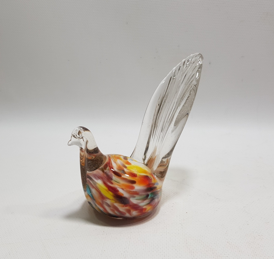 ÜFLEME CAMDAN MAMUL KOPARMA İŞÇİLİKLİ ANTİKA MURANO KUŞ FİGÜRÜ