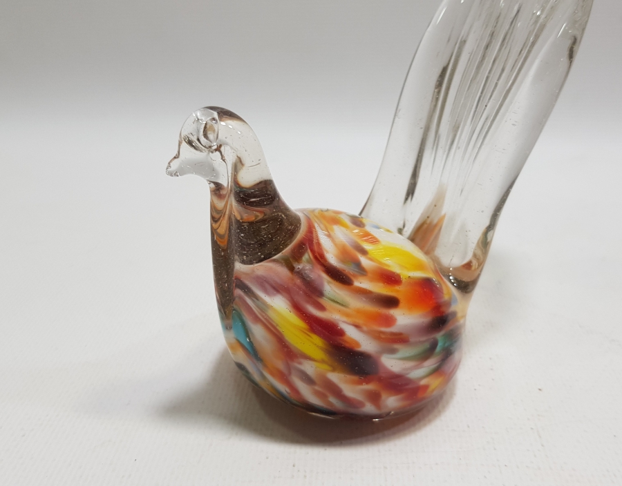 ÜFLEME CAMDAN MAMUL KOPARMA İŞÇİLİKLİ ANTİKA MURANO KUŞ FİGÜRÜ