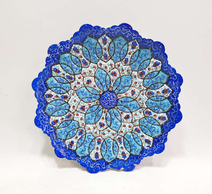 ÜZERİ MİNE İŞÇİLİKLİ EL BOYAMA ANTİKA LOKUMLUK