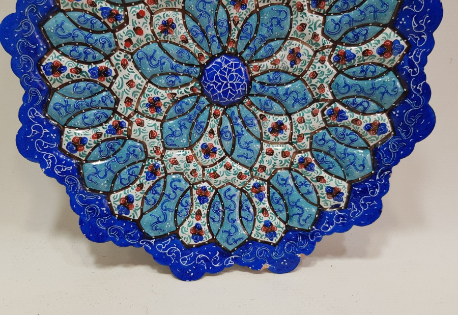 ÜZERİ MİNE İŞÇİLİKLİ EL BOYAMA ANTİKA LOKUMLUK